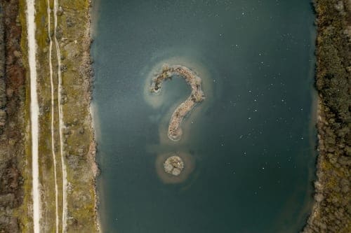 question mark in water